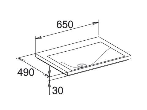 Keuco Meubelwastafel Royal Reflex 650x30x490mm