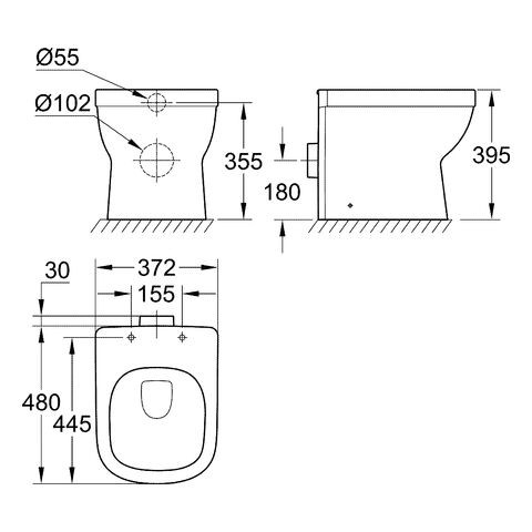 Grohe Staande Toilet Euro Ceramic Alpenwit (39329)