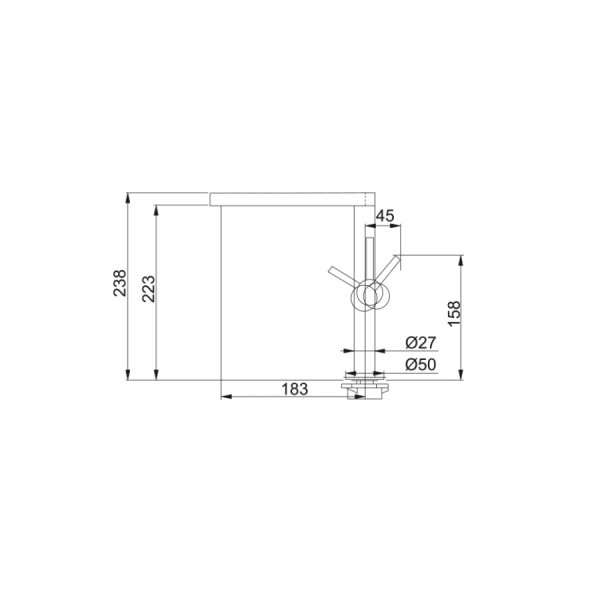 Franke Keukenmengkraan Lounge uitloop RVS 10183