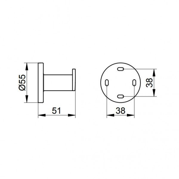 Keuco Handdoekhaakjes Plan ø55x50mm