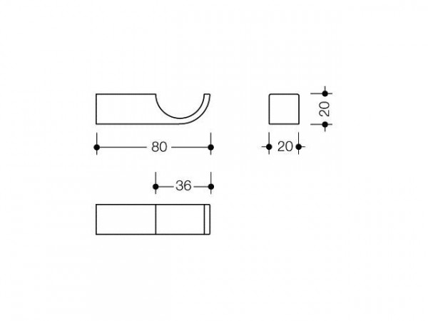 Hewi Handdoekhaakjes System 800 K Enkele haak 80 mm Plastic