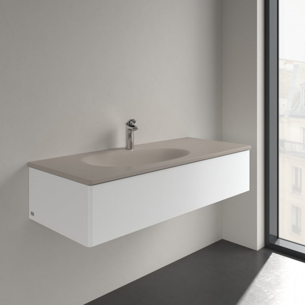 Lavabo Meuble Villeroy et Boch Antao 1 trou trop-plein caché 1200x500m Almond CeramicPlus