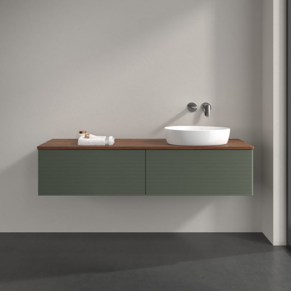 Wastafelmeubel Voor Opzet Waskom Villeroy en Boch Antao 1600x360x500mm Leaf Green Matt Lacquer/Wa...