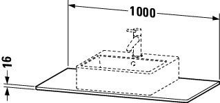 Plan de Toilette Duravit XSquare 1000x550mm Blanc brillant XS060E02222