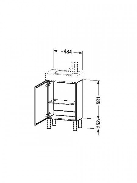 Duravit Wastafelmeubels L-Cube voor 072450 Staand 400x480x240mm