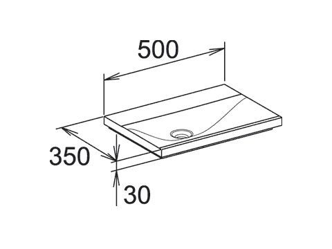 Keuco Meubelwastafel Royal Reflex 500x30x350mm