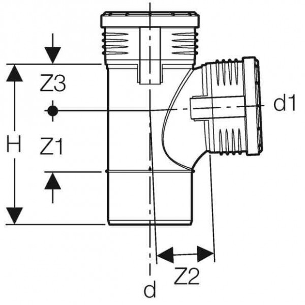 Geberit buis met haakse uitloop 87,5° d110/110/110 Silent-PP (390555141)