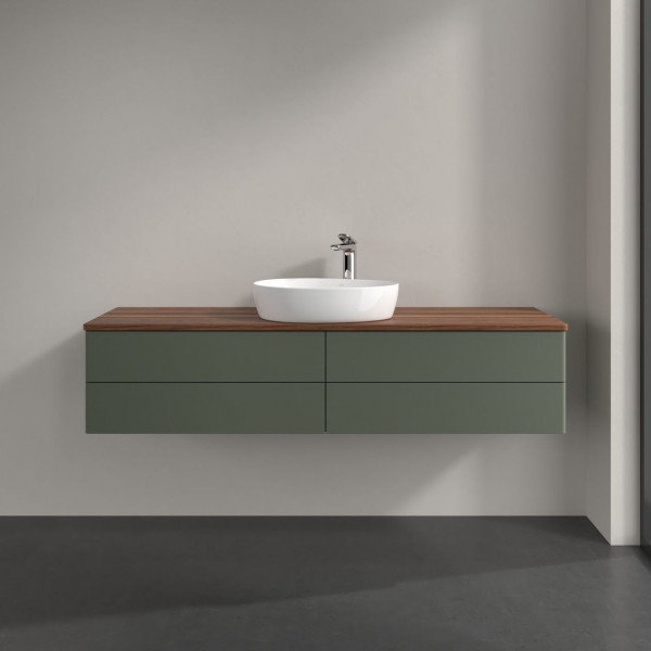 Wastafelmeubel Voor Opzet Waskom Villeroy en Boch Antao 1600x360x500mm Leaf Green Matt Lacquer/Wa...