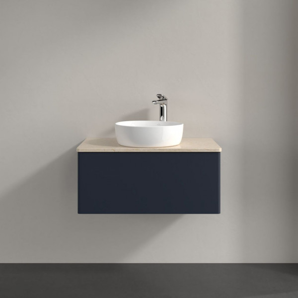 Wastafelmeubel Voor Opzet Waskom Villeroy en Boch Antao 800x360x500mm Midnight Blue Matt Lacquer/...