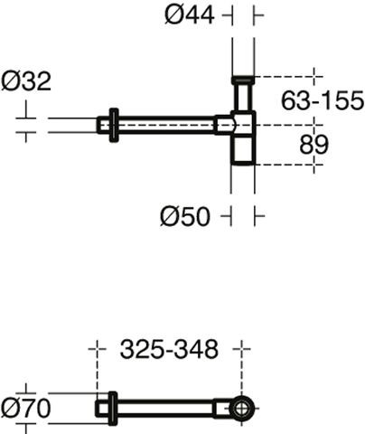 Ideal Standard Sifon Wastafel Ø70mm Silver Storm