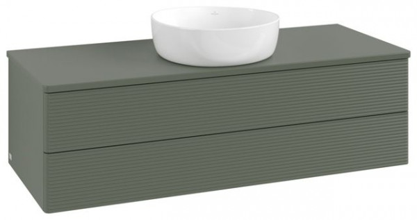 Wastafelmeubel Voor Opzet Waskom Villeroy en Boch Antao 1200x360x500mm Leaf Green Matt Lacquer