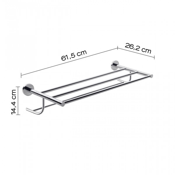 Gedy Handdoekenrek GIACARTA 4 rails, plank Chroom