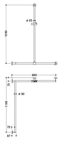 Hewi Badgreep System 900 met douchestang 900.35.33960