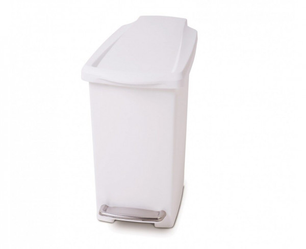 Simplehuman poubelle étroite à pédale 10L blanc (CW1332)