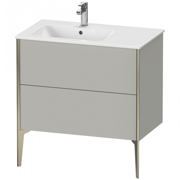 Meuble Pour Lavabo Encastrable Duravit XViu 2 tiroirs, pour lav. gauche ME 810mm Gris béton mat/Champagne XV44860B107