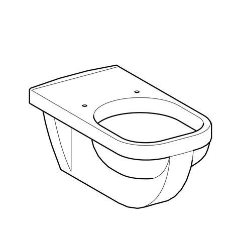 Geberit Hangend Toilet Renova Comfort  Met Rand Platte bodem 390x360x700mm Wit