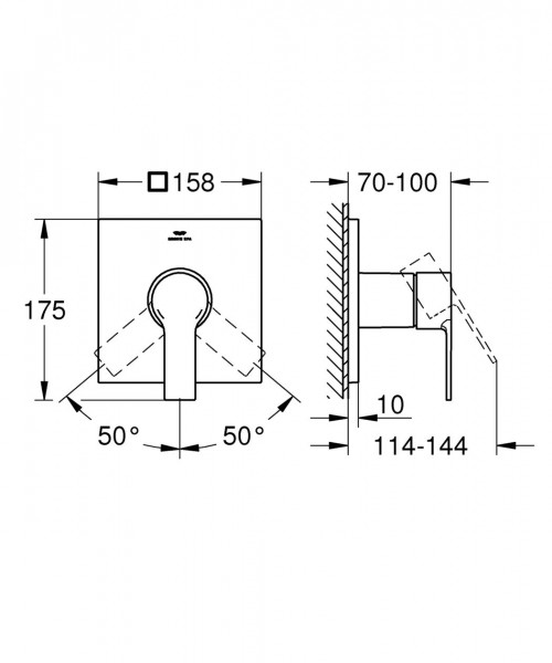 Inbouw Douchekraan Grohe Allure Hard Graphite