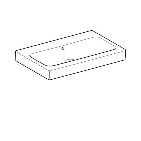 Geberit iCon wastafel 75 cm zonder kraangat met overloop KeraTect, wit