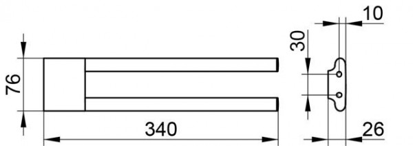 Keuco Handdoekenrek Edition 400 340x75x25mm