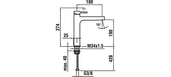 1 Gats Mengkraan Laufen TWINPLUS 180 mm Chroom