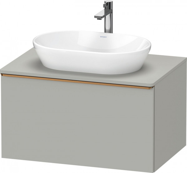 Meuble Pour Vasque à Poser Duravit D-Neo tiroir poignée bronze 800mm Gris béton mat DE4947004070000