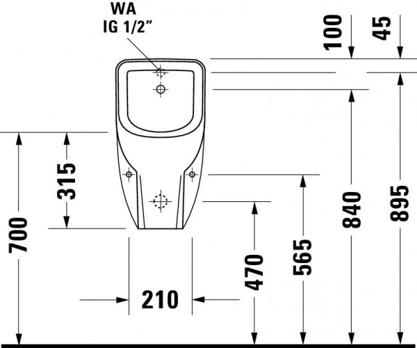 Urinoir Kom Duravit No. 1 x305x565mm Wit