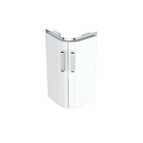 Meuble Pour Lavabo Encastrable Geberit Renova Compact 2 Portes Pour Lave-main En Angle 425x604x330mm Blanc