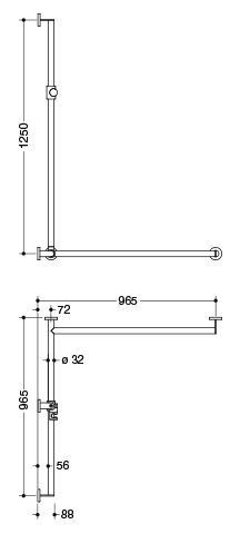 Hewi Badgreep System 900 met douchestang 900.35.30140