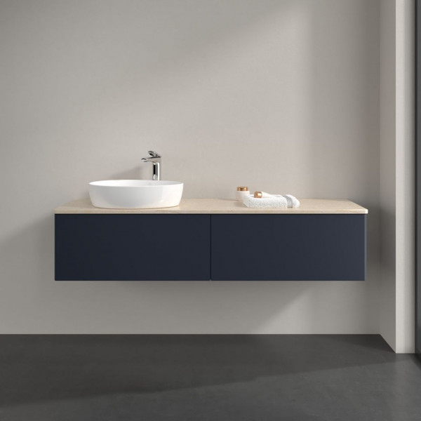 Wastafelmeubel Voor Opzet Waskom Villeroy en Boch Antao 1600x360x500mm Midnight Blue Matt Lacquer...