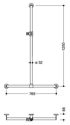 Hewi Badgreep System 900 met douchestang 900.35.40060