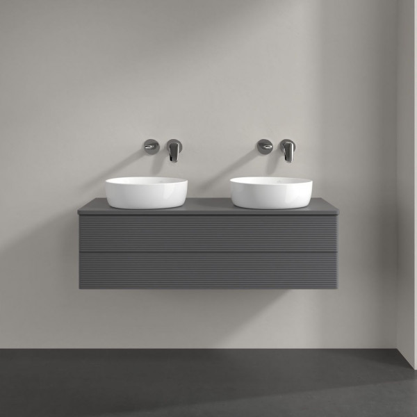 Dubbel Wastafelmeubel Villeroy en Boch Antao 1200x360x500mm Anthracite Matt Laquered