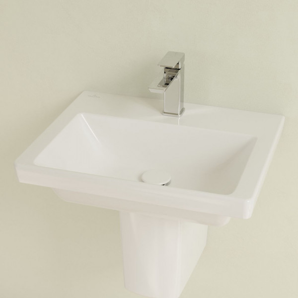 Villeroy & Boch Subway 3.0 wastafel 55x44x16.5cm Rechthoek zonder overloopgat Wit Alpin glans Ceramic 4A705801