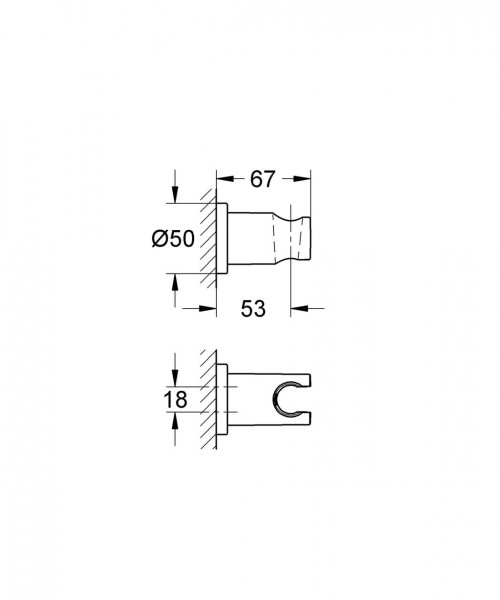 Grohe Rainshower wandhouder m. ronde rozet nikkel 27074BE0