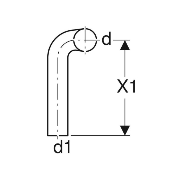 Geberit spoelpijp 50 mm, 120 mm off-axis links (118 125 111)