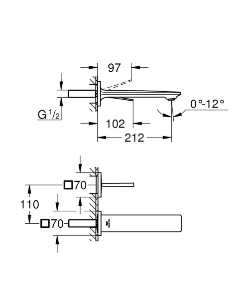 Inbouw Wastafelkraan Grohe Allure 210 mm Warm Sunset Geborsteld