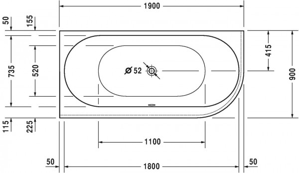 Duravit Hoekbad Whirlpool Darling New hoek links (760246000)