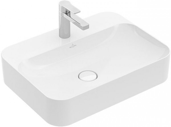 Villeroy & Boch Finion opzetwastafel 1 kraangat 60x44.5cm ceramic+ zonder overloop wit 414261r1