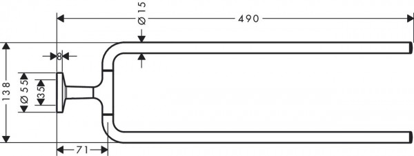 Handdoekenrek Hangend Axor Universal Circular 55x138mm roestvrij stalen afwerking