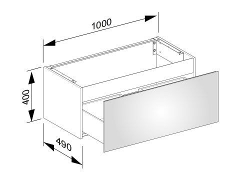 Wastafel Onderkast Keuco X-Line 1 lade, 1000x400x490mm Antraciet