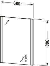 Badkamerspiegel Met Verlichting Duravit XSquare 600x800mm Glanzend Chroom