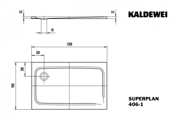 Kaldewei Douchebak Rechthoekig Mod.406-1 Superplan (430600010)