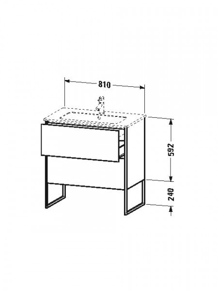 Duravit Wastafelmeubel XSquare voor ME by Starck 832x478mm