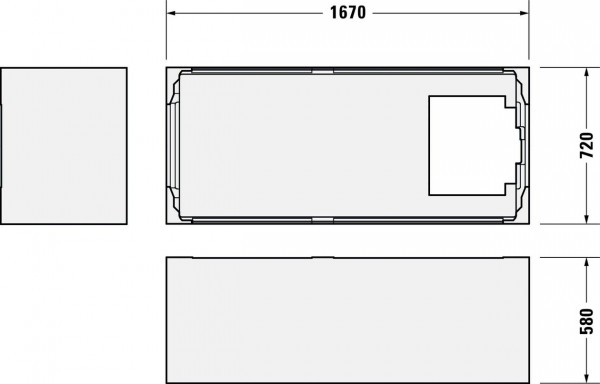 Badpoot Duravit D-Neo voor 700479 1700x750mm