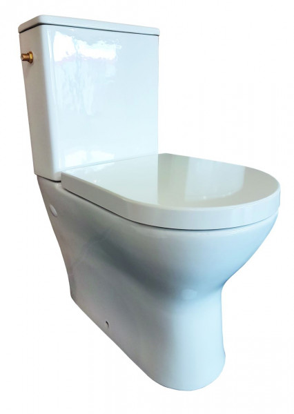 WC à Réservoir Allibert KOBALT avec cuvette sans bride, réservoir raccord latéral et abattant à fermeture amortie 806x612mm Blanc