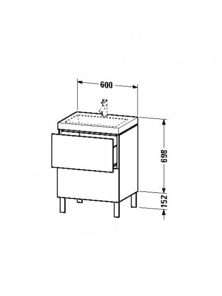 Duravit Badkamermeubel Set L-Cube Staand 698x480mm