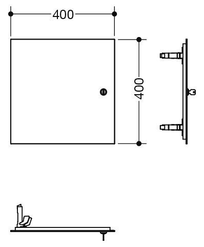 Hewi module deur, afsluitbaar System M 40 400 x 400 mm