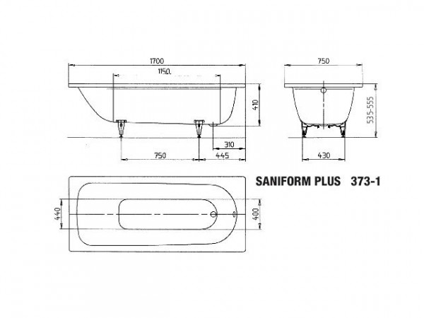 Kaldewei Saniform Plus Rechthoekige Bad 373-1