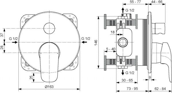 Ideal Standard Opbouwkraan met omsteller Ceraflex