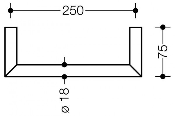 Hewi Handdoekenrek System 162 in buis 250 mm