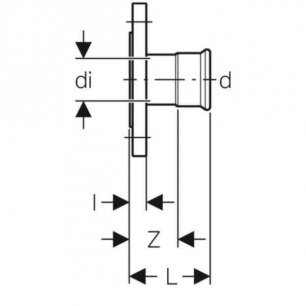 Geberit Roestvaststalen flens PN 10/16 met pershuls d28 Mapress (34205)